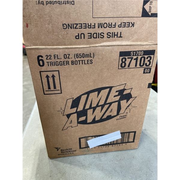 NEW CASE OF LIME AWAY SPRAY, 6 22 FL. OZ. SPRAY BOTTLES