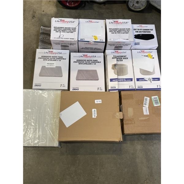 LOT OF NEW LIFESUPPLY FILTERS AND NEW REPLACEMENT PARTS