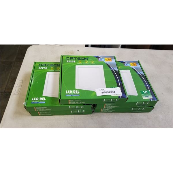 5 NEW ORTECH 9" LED FLUSH MOUNT LIGHT