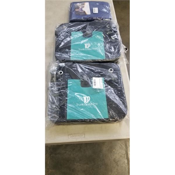 2 NEW TRUNK CRATE PRO ORGANIZERS AND NEW 3 PACK OF MICROFIBRE TOWELS