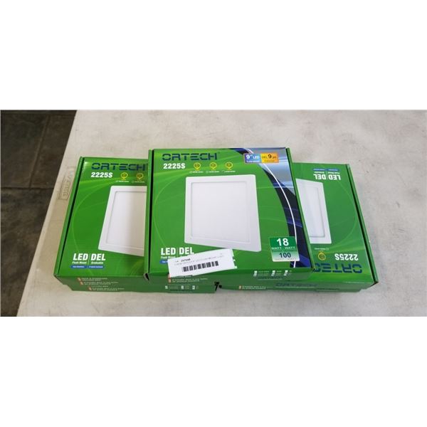 5 NEW ORTECH 9" LED FLUSH MOUNT LIGHT