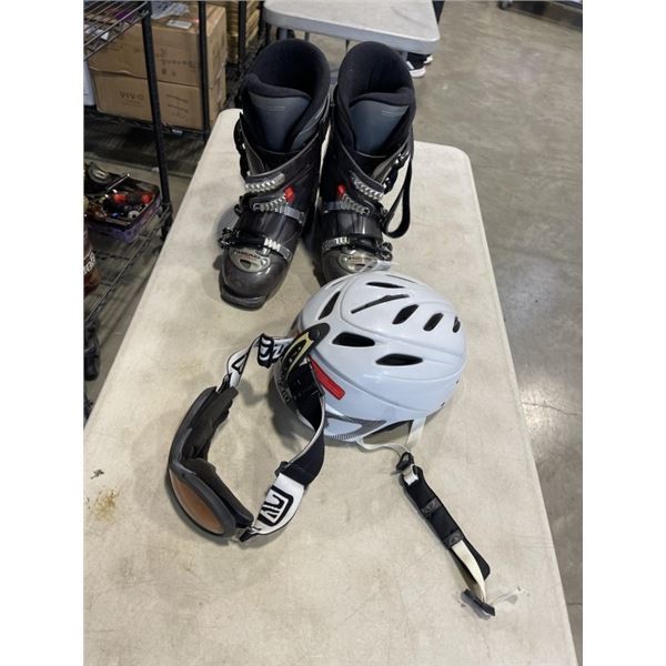 HEAD SKI BOOTS SIZE 308M, HELMET AND GOGGLES