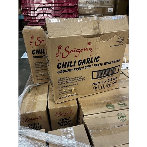 2 NEW CASES OF SAIGON CHILLI GARLIC SAUCE, 6 X 5.6KG JUGS, BB 10.31.2026