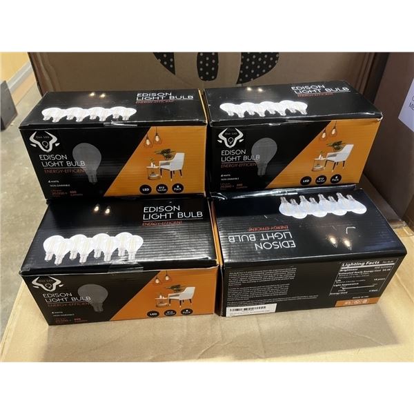 8 BOXES OF NEW BERELLI G50-4W, E12 SOCKET COMPLATIBLE, 8 PER BOX, NON DIMMABLE LIGHT BULBS