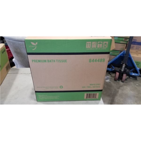 NEW CASE PREMIUM BATH TISSUE WHITE 2 PLY, 500/ROLL, 48 PER CASE