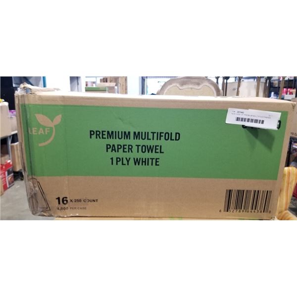 NEW CASE OF PREMIUM MULTIFOLD PAPER TOWL, 1 PLY WHITE