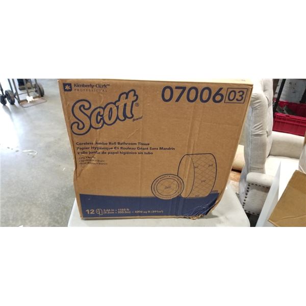 NEW CASE SCOTT JUMBO BATHROOM TISSUE ROLLS - 12 ROLLS, 1150FT PER ROLL