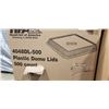 Image 2 : 2 NEW CASES PLASTIC DOME LIDS - 500 PER BOX