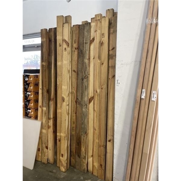 10PCS HEAT TREATED, FIRE RESISTANT 1-3/4x4in  BOARDS, FACTORY STAMPED - ASSORTED 90 AND 95IN LENGTHS
