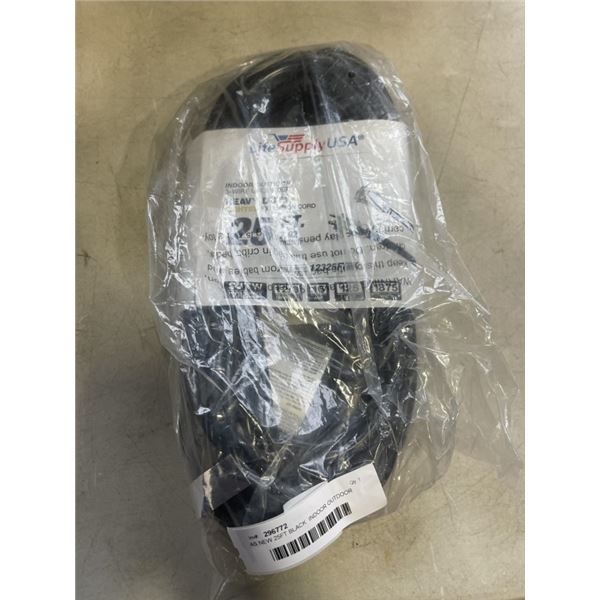 AS NEW 25FT BLACK  INDOOR OUTDOOR HEAVY DUTY LIGHTED 3 WIRE GROUNDED EXTENSION CORD 12AWG