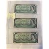 Image 1 : 3 - 1967 CANADIAN CENTENNIAL DOLLAR BILLS W/ SERIAL NUMBERS