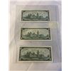 Image 2 : 3 - 1967 CANADIAN CENTENNIAL DOLLAR BILLS W/ SERIAL NUMBERS