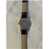 Image 4 : NEW GOLD PLATED W/ STAINLESS STEEL BACK QUARTZ WATCH, WORKING, BLACK LEATHER BRACELET