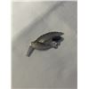 Image 1 : VINTAGE STERLING SILVER W/ BLACK ALASKAN DIAMOND STONE BROOCH, MARKED STERLING AND HALLMARK