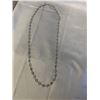Image 1 : SILVER W/ AURORA BOREALIS CRYSTAL STONES SWAROVSKI NECKLACE, EXTREME LENGTH 35" MARKED W/ SWAN