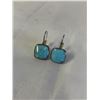 Image 1 : VINTAGE STERLING SILVER W/ TURQUOISE STONES PAIR OF EARRINGS