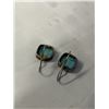 Image 2 : VINTAGE STERLING SILVER W/ TURQUOISE STONES PAIR OF EARRINGS
