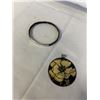 Image 1 : VINTAGE HAND CRAFTED SILVER W/ TWISTED CORD BANGLE AND HAND PAINTED PENDANT