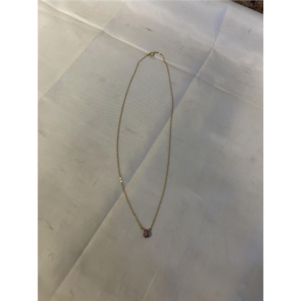VINTAGE 1/20 14K GF CHAIN W/ GENUINE AMETHYST STONE PENDANT 18" LENGTH