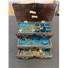 Image 2 : WOODEN JEWELLERY BOX AND ESTATE JEWELLERY