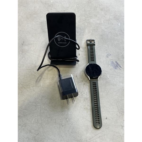 SAMSUNG GALAXY WATCH 4, 44MM SM-R870 BLUETOOTH, AND HYPERGEAR PHONE CHARGER