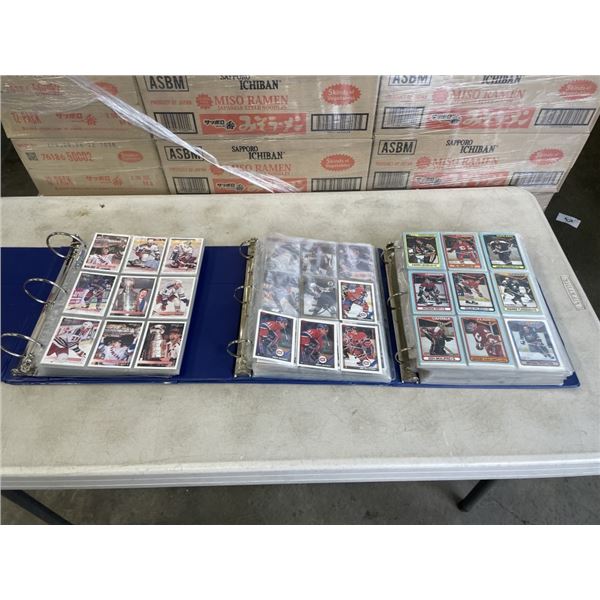 LOT OF 3 LARGE BINDERS OF HOCKEY CARDS - ALL 90S OPC AND TOPPS