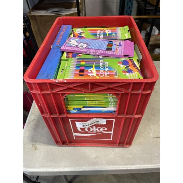 CRATE OF NEW COLORED PENCILS