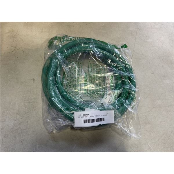 AS NEW 10FT GREEN  INDOOR OUTDOOR HEAVY DUTY LIGHTED 3 WIRE GROUNDED EXTENSION CORD 10AWG