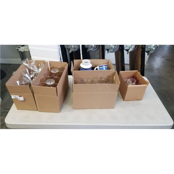 5 BOXES OF ASSORTED GLASS WARE