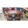 Image 1 : ANTIQUE WALNUT DINING TABLE AND 5 CHAIRS