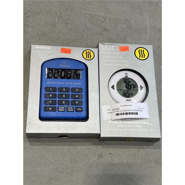 2 NEW KITCHEN ACCESSORIES PROFESSIONAL TIMER AND THERMOMETER