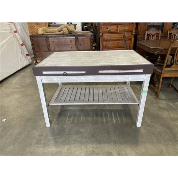 RUSTIC CRAFT / DISPLAY TABLE 33 X 48 INCH WITH 2 SLIDE OUTS