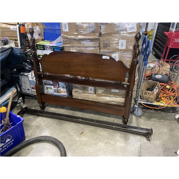 MAHOGANY DOUBLE SIZE POLSTER BEDFRAME