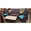 Image 1 : 4 PC PATIO SET - 2 CHAIRS, LOVE SEAT, AND COFFEE TABLE