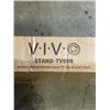 Image 2 : VIVO WALNUT / BLACK MOBILE EASEL TV STUDIO STAND WITH SHELF