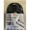 Image 2 : AS NEW 50FT BLACK  INDOOR OUTDOOR HEAVY DUTY LIGHTED 3 WIRE GROUNDED EXTENSION CORD 16AWG