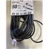 Image 3 : AS NEW 50FT BLACK  INDOOR OUTDOOR HEAVY DUTY LIGHTED 3 WIRE GROUNDED EXTENSION CORD 16AWG