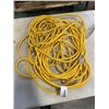 Image 1 : AS NEW 75FT YELLOW  INDOOR OUTDOOR HEAVY DUTY LIGHTED 3 WIRE GROUNDED EXTENSION CORD 16AWG