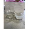 Image 2 : 4 BOXES OF ASSORTED POTTERY AND GLASS WARE, CANDLE HOLDERS, FIGURES, ETC