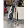 Image 1 : 2 POOL CUES AND CARRY CASE, ONE IS MISSING TIP