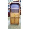 Image 1 : OAK 6FT BOOKSHELF W/ BASE DOORS