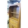 Image 3 : OAK 6FT BOOKSHELF W/ BASE DOORS