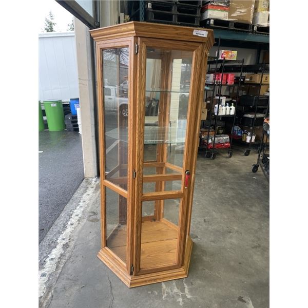 BUHLER OAK GLASS DOOR CABINET