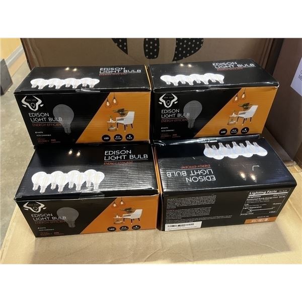 8 BOXES OF NEW BERELLI G50-4W, E12 SOCKET COMPLATIBLE, 8 PER BOX, NON DIMMABLE LIGHT BULBS