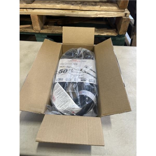 AS NEW 50FT BLACK  INDOOR OUTDOOR HEAVY DUTY LIGHTED 3 WIRE GROUNDED EXTENSION CORD 14AWG