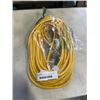 Image 1 : AS NEW 75FT YELLOW  INDOOR OUTDOOR HEAVY DUTY LIGHTED 3 WIRE GROUNDED EXTENSION CORD 14AWG
