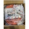 Image 2 : AS NEW 200FT ORANGE INDOOR OUTDOOR HEAVY DUTY LIGHTED 3 WIRE GROUNDED EXTENSION CORD 16AWG