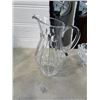 Image 2 : 2 VINTAGE GLASS VASES, TRUMPET STYLE PINWHEEL AND VINTAGE SUDETY LEAD CRYSTAL PINWHEEL