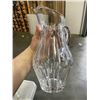 Image 4 : 2 VINTAGE GLASS VASES, TRUMPET STYLE PINWHEEL AND VINTAGE SUDETY LEAD CRYSTAL PINWHEEL