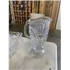 Image 5 : 2 VINTAGE GLASS VASES, TRUMPET STYLE PINWHEEL AND VINTAGE SUDETY LEAD CRYSTAL PINWHEEL